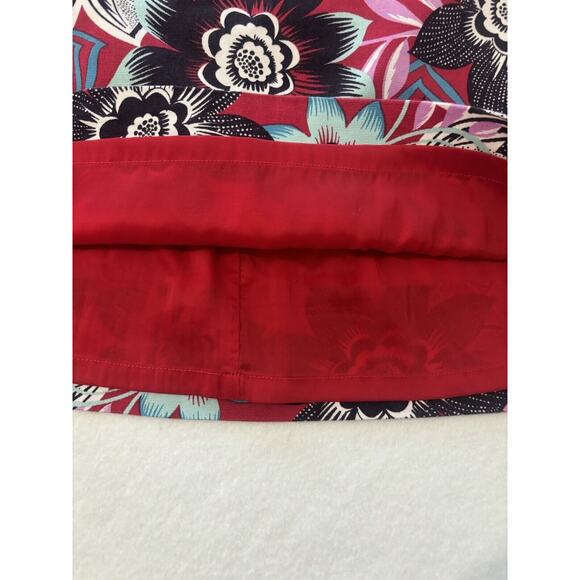 Talbots Petites 10P Red Multicolor Floral Lined Pencil Career Casual Skirt‎ - Picture 4 of 8